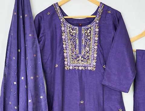 Lavender Kurta, Pants and Dupatta set