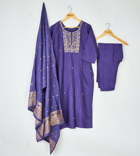 Lavender Kurta, Pants and Dupatta set