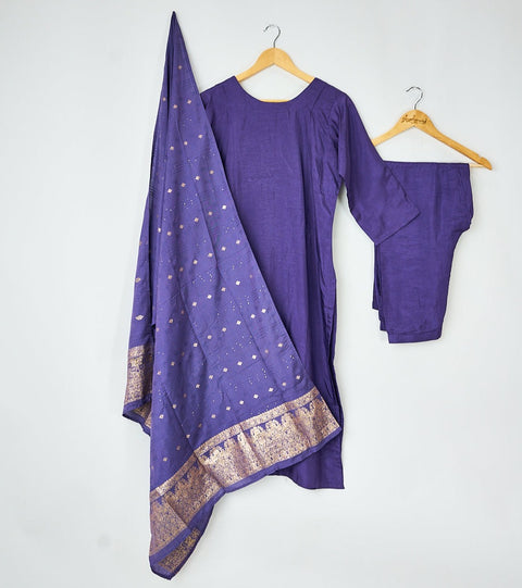 Lavender Kurta, Pants and Dupatta set