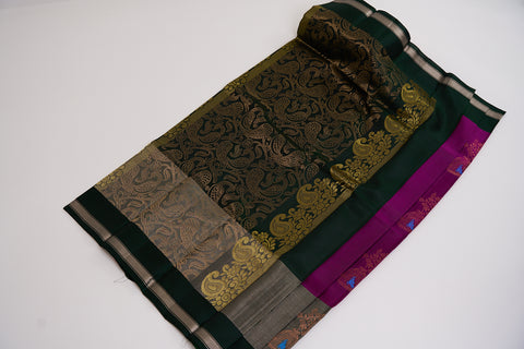 Purple & Green Kanjivaram Saree