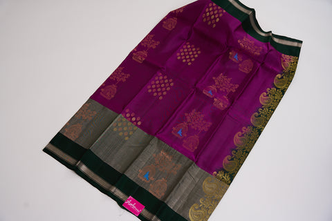 Purple & Green Kanjivaram Saree