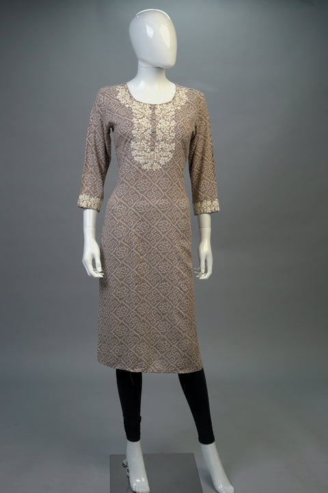 Light Brown Straight Kurti