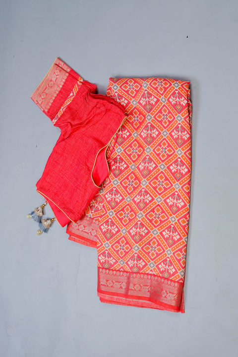 Orange Chanderi Cotton Saree Saree