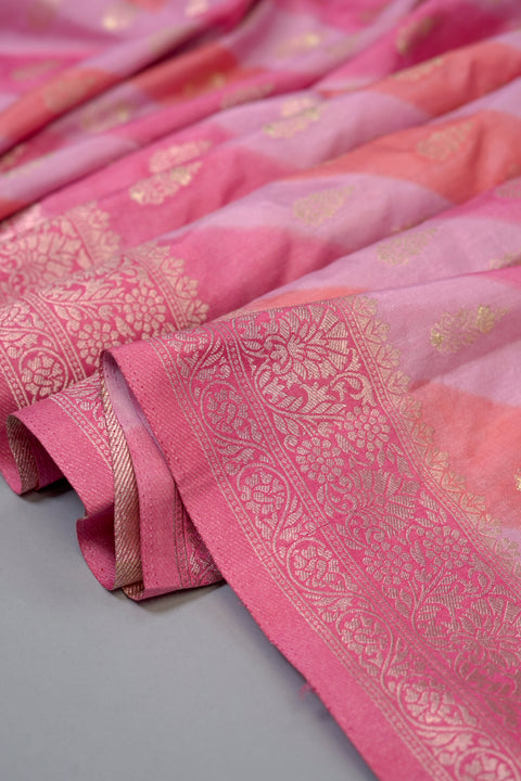 Pink Chanderi Silk Saree