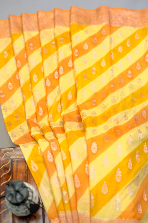 Yellow Chanderi Silk Saree