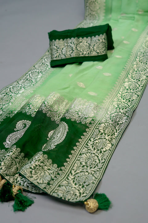 Green Georgette saree | Fancy Look