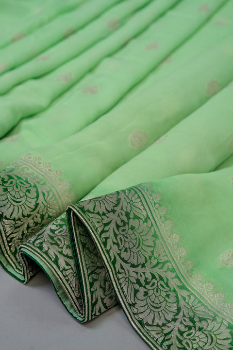 Green Georgette saree | Fancy Look