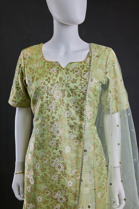 Light Green  kurtha,skirt palazzo with duppata