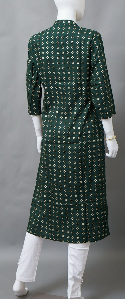 Bottle Green Straight Kurti