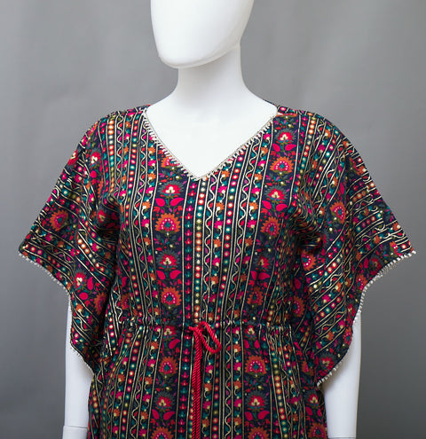 Black Kaftan Straight Kurti