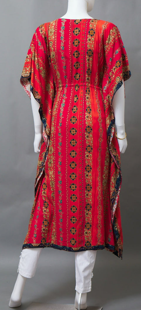 Orange Kaftan Straight Kurti