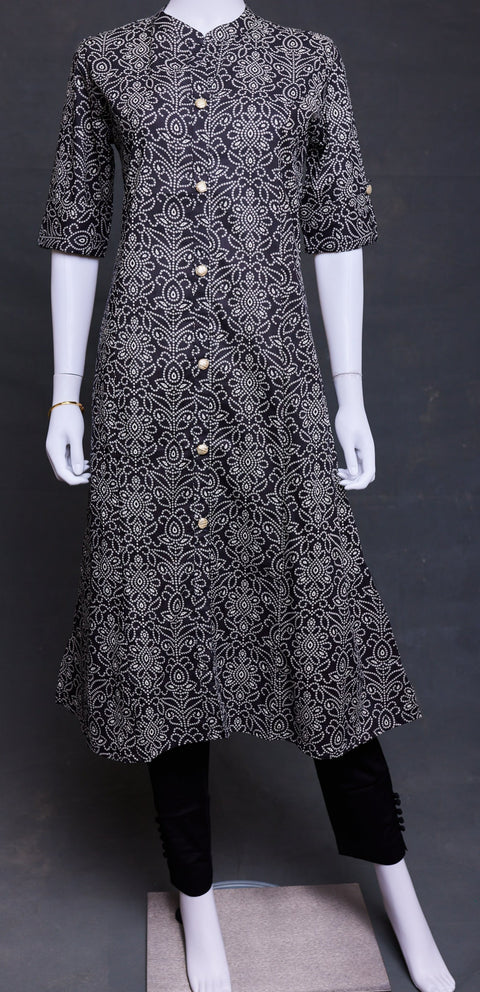 Black Bandini Straight Kurti