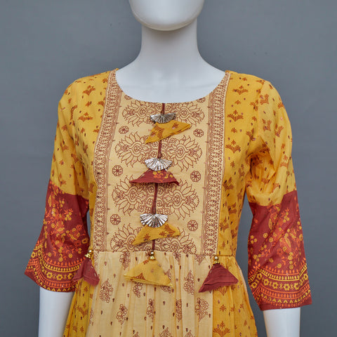 Yellow A-Line Kurti