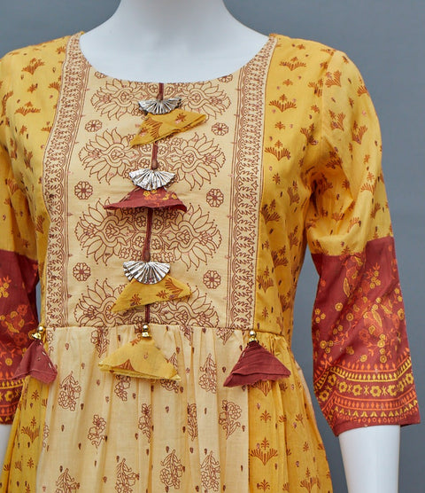 Yellow A-Line Kurti