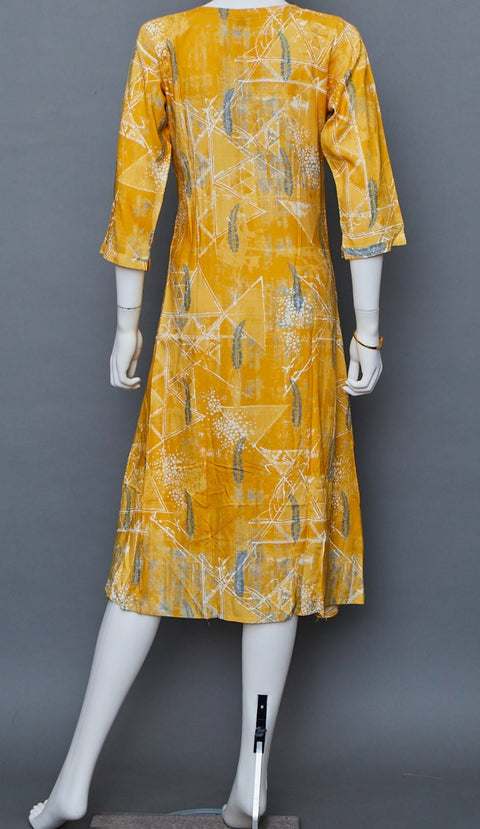 Yellow A-Line Kurti