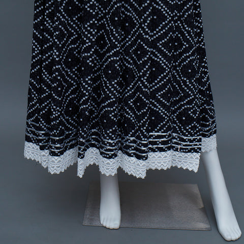 Black and White  A-Line Kurti