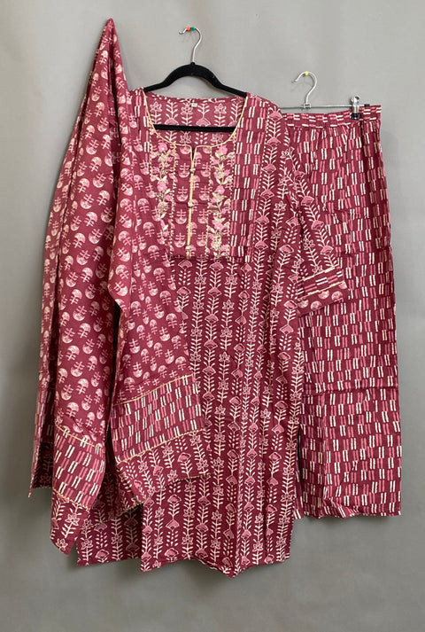 Magenta Pink Plus Size Kurti set