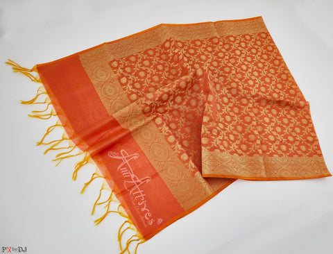 Orange Banaras Dupatta