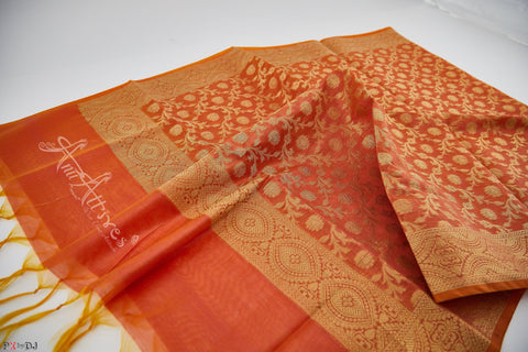 Orange Banaras Dupatta