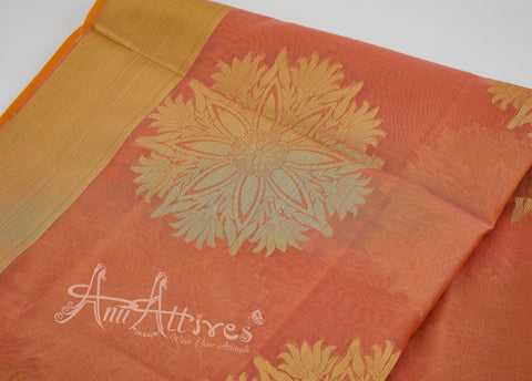 Peach Banaras Dupatta