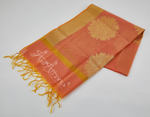 Peach Banaras Dupatta