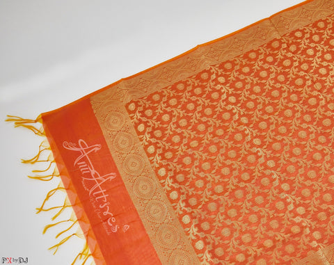 Orange Banaras Dupatta